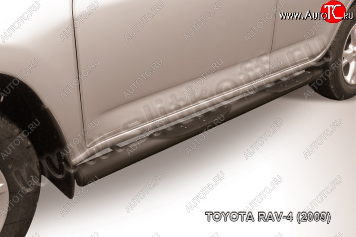 8 749 р. Защита порогов Slitkoff  Toyota RAV4  XA30 (2008-2010) (Цвет: серебристый)