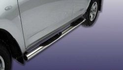 17 399 р. Защита порогов из трубы d76 мм с пластиковыми вставками для ног Slitkoff  Toyota RAV4  XA30 (2008-2010) (Цвет: нержавеющая полированная сталь). Увеличить фотографию 1