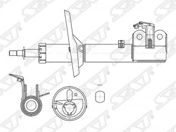 3 399 р. Левый амортизатор передний SAT Toyota RAV4 XA10 3 дв. дорестайлинг (1994-1997). Увеличить фотографию 1