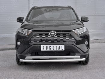12 999 р. Защита переднего бампера (Ø63 мм, нержавейка) Russtal  Toyota RAV4  XA50 (2018-2024). Увеличить фотографию 1