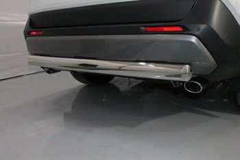 13 999 р. Защита заднего бампера (овальная) ТСС (нержавейка d 75х42 мм)  Toyota RAV4  XA50 (2018-2024). Увеличить фотографию 1