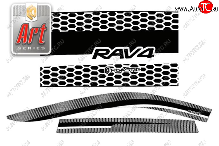 2 349 р. Дефлектора окон CA-Plastiс  Toyota RAV4  XA50 (2018-2024) (Серия Art графит, Без хром молдинга)