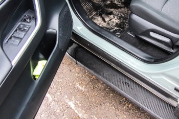 13 799 р. Пороги алюминиевые Slitkoff  Toyota RAV4  XA50 (2018-2024) (Optima Black ). Увеличить фотографию 2