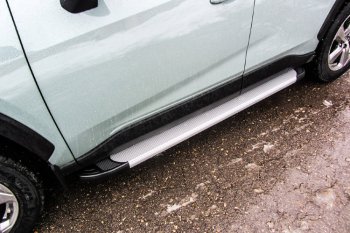 13 799 р. Пороги алюминиевые Slitkoff  Toyota RAV4  XA50 (2018-2024) (Optima Silver). Увеличить фотографию 1
