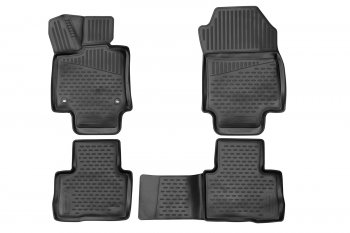 Комплект 3D ковриков салона Element (полиуретан) Toyota (Тойота) RAV4 (рав)  XA50 (2018-2024) XA50 5 дв. дорестайлинг  (Черные)