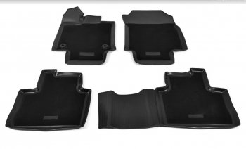 Комплект комбинированых ковриков в салон с повышенной износостойкостью (АКПП) Unidec (полиуретан, текстиль) Toyota (Тойота) RAV4 (рав)  XA50 (2018-2024) XA50 5 дв. дорестайлинг  (Черный)