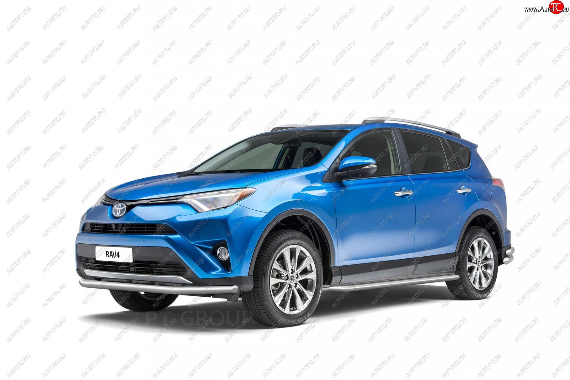 20399р Защита переднего бампера одинарная из трубы d63 мм Petroil Tuning  Toyota RAV4 XA40 Нержавеющая полированная сталь купить