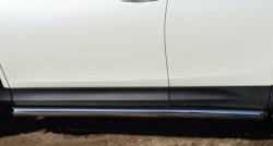 16 299 р. Защита порогов из круглой трубы диаметром 63 мм Russtal  Toyota RAV4  XA40 (2012-2015) (Защита порогов с со скосами на торцах (вариант 1)). Увеличить фотографию 1