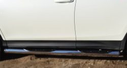 19 749 р. Защита порогов с пластиковыми вставками для ног из круглой трубы диаметром 76 мм Russtal  Toyota RAV4  XA40 (2012-2015) (Защита порогов с со скосами на торцах (вариант 1)). Увеличить фотографию 5