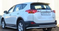 14 799 р. Защита заднего бампера (Ø63 и 42 мм, нержавейка) SLITKOFF  Toyota RAV4  XA40 (2012-2015) 5 дв. дорестайлинг. Увеличить фотографию 2