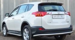 16 849 р. Одинарная защита заднего бампера из трубы диаметром 63 мм SLITKOFF  Toyota RAV4  XA40 (2012-2015) 5 дв. дорестайлинг. Увеличить фотографию 2