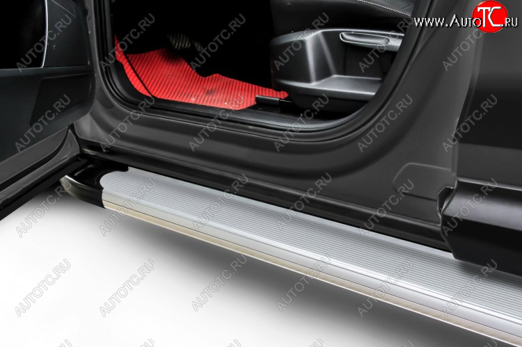 19 449 р. Пороги алюминиевые Slitkoff  Toyota RAV4  XA40 (2012-2015) (Optima Silver)