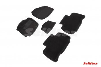 4 299 р. Комплект ворсовых ковриков в салон Seintex (3D)  Toyota RAV4  XA40 (2012-2019) (Черный). Увеличить фотографию 1