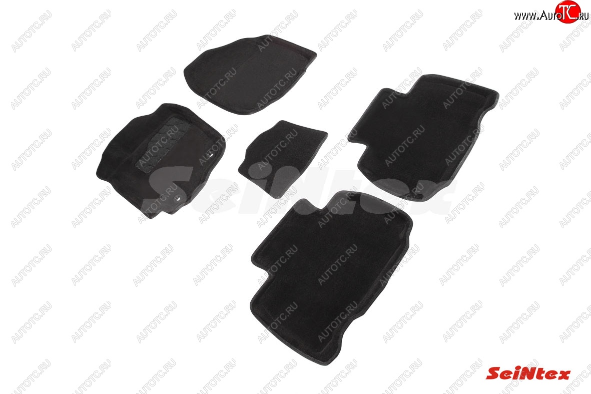 4 299 р. Комплект ворсовых ковриков в салон Seintex (3D)  Toyota RAV4  XA40 (2012-2019) (Черный)