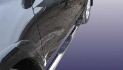 Защита порогов из трубы d76 мм с пластиковыми вставками для ног Slitkoff Toyota RAV4 XA30 5 дв. удлиненный 1-ый рестайлинг (2009-2010)