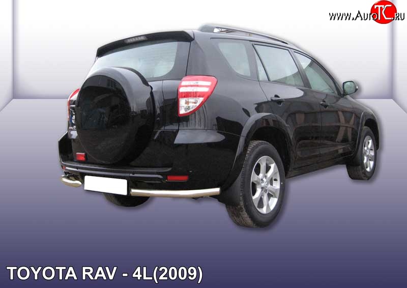 9 449 р. Защита заднего бампера Slitkoff (Ø 57 мм, уголки)  Toyota RAV4  XA30 (2009-2010) (Нержавеющая сталь)