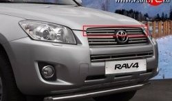 Декоративные вставки решетки радиатора Novline (верхние, двойные) Toyota RAV4 XA30 5 дв. 2-ой рестайлинг (2010-2013)