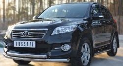 17 549 р. Защита переднего бампера (2 трубыØ76 и 42 мм, нержавейка) SLITKOFF  Toyota RAV4  XA30 (2010-2013) 5 дв. 2-ой рестайлинг. Увеличить фотографию 4