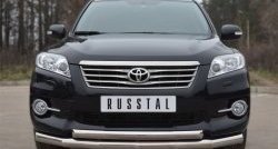 Защита переднего бампера (2 трубыØ76 и 63 мм, нержавейка) SLITKOFF Toyota (Тойота) RAV4 (рав)  XA30 (2010-2013) XA30 5 дв. 2-ой рестайлинг