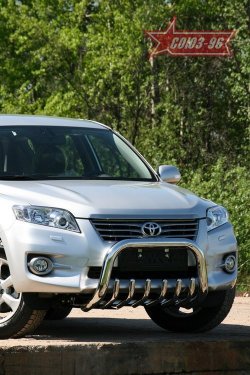 Защита переднего бампера Souz-96 (d76) Toyota RAV4 XA30 5 дв. удлиненный 2-ой рестайлинг (2010-2013)