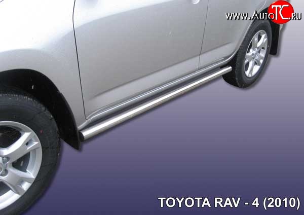 19 999 р. Защита порогов из круглой трубы диаметром 57 мм Slitkoff  Toyota RAV4  XA30 (2010-2013) (Цвет: нержавеющая полированная сталь)