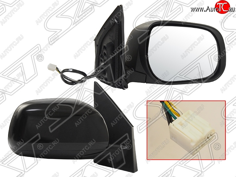 5 999 р. Боковое правое зеркало заднего вида (Регулировка: складное/обогрев) SAT Toyota RAV4 XA30 5 дв. 2-ой рестайлинг (2010-2013) (Неокрашенное)