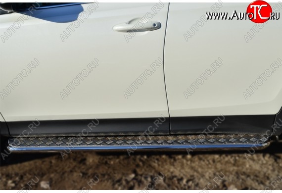 19 749 р. Широкая защита порогов с трубой диаметром 42 мм Russtal v2  Toyota RAV4  XA40 (2012-2015)