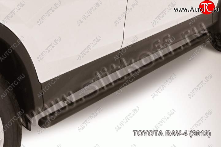 6 999 р. Защита порогов Slitkoff  Toyota RAV4  XA40 (2012-2015) (Цвет: серебристый)