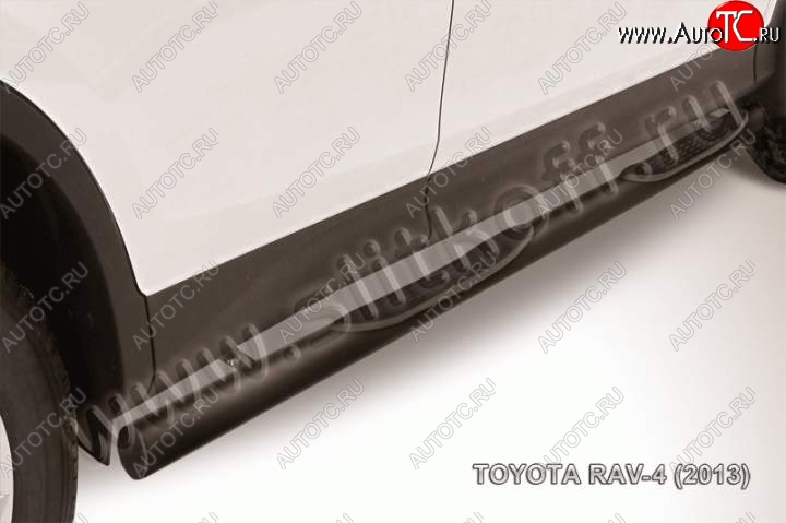 8 849 р. Защита порогов Slitkoff  Toyota RAV4  XA40 (2012-2015) (Цвет: серебристый)