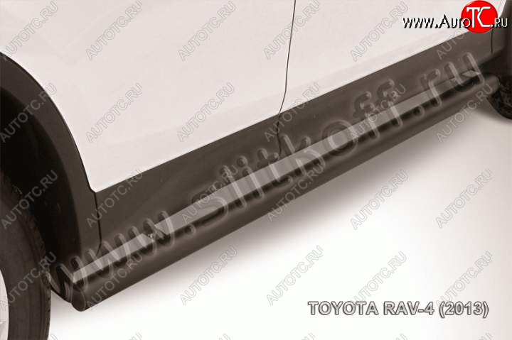 7 499 р. Защита порогов Slitkoff  Toyota RAV4  XA40 (2012-2015) (Цвет: серебристый)