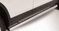 15 299 р. Защита порогов из круглой трубы диаметром 76 мм Slitkoff  Toyota RAV4  XA40 (2012-2015) (Цвет: нержавеющая полированная сталь). Увеличить фотографию 1
