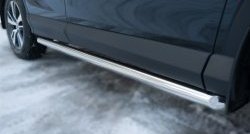 15 299 р. Защита порогов из круглой трубы диаметром 63 мм (рестайлинг) Russtal  Toyota RAV4  XA40 (2012-2015) (Защита порогов с со скосами на торцах (вариант 1)). Увеличить фотографию 1