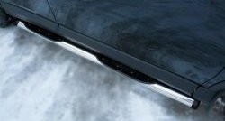 19 749 р. Защита порогов с пластиковыми вставками для ног из круглой трубы диаметром 76 мм (рестайлинг) Russtal  Toyota RAV4  XA40 (2012-2015) (Защита порогов с со скосами на торцах (вариант 1)). Увеличить фотографию 5