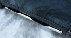 19 749 р. Защита порогов с пластиковыми вставками для ног из круглой трубы диаметром 76 мм (рестайлинг) Russtal  Toyota RAV4  XA40 (2012-2015) (Защита порогов с со скосами на торцах (вариант 1)). Увеличить фотографию 8