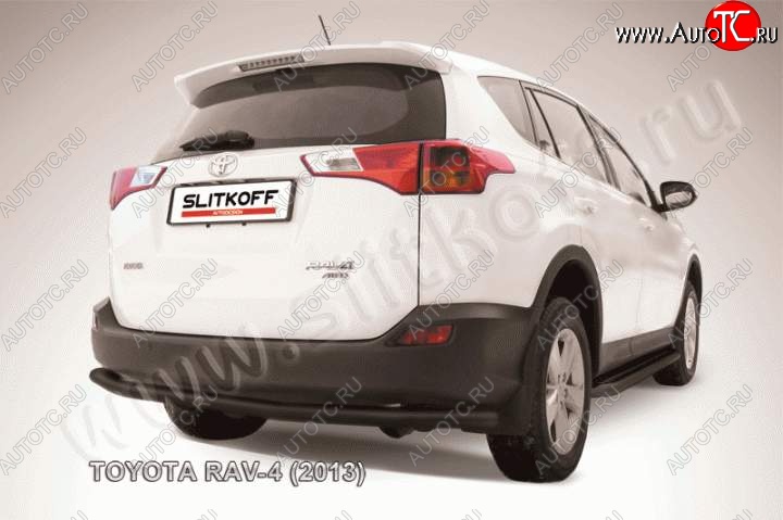 8 299 р. Защита задняя Slitkoff  Toyota RAV4  XA40 (2012-2015) (Цвет: серебристый)