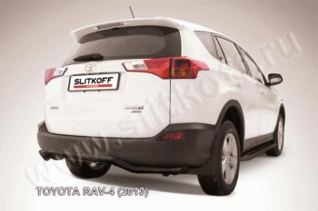 9 999 р. Защита задняя Slitkoff  Toyota RAV4  XA40 (2012-2015) (Цвет: серебристый). Увеличить фотографию 1