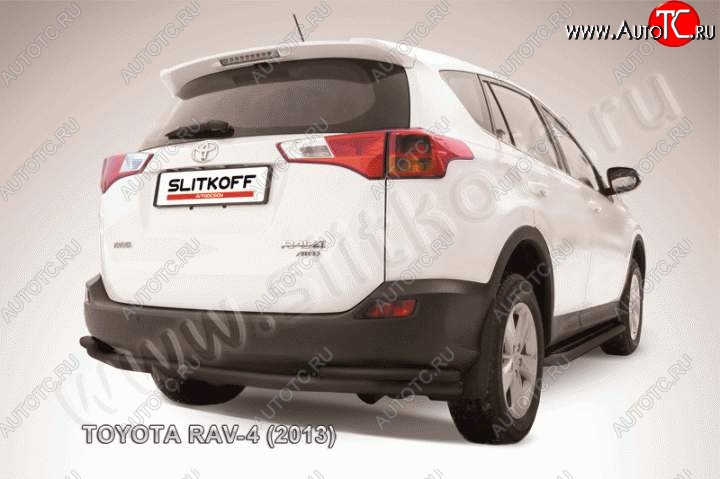 7 899 р. Защита задняя Slitkoff  Toyota RAV4  XA40 (2012-2015) (Цвет: серебристый)