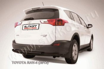 7 799 р. Защита задняя Slitkoff  Toyota RAV4  XA40 (2012-2015) (Цвет: серебристый). Увеличить фотографию 1