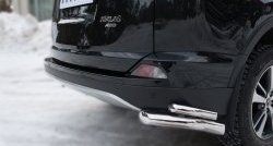 14 599 р. Защита заднего бампера (2 трубы Ø63 и 42 мм уголки, нержавейка) Russtal  Toyota RAV4  XA40 (2015-2019). Увеличить фотографию 3