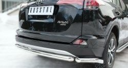 12 999 р. Защита заднего бампера (Ø63 мм уголки, нержавейка) Russtal  Toyota RAV4  XA40 (2015-2019). Увеличить фотографию 5