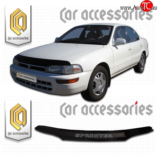 1 989 р. Дефлектор капота CA-Plastic  Toyota Sprinter  E100 (1991-1995) (Classic черный, Без надписи)