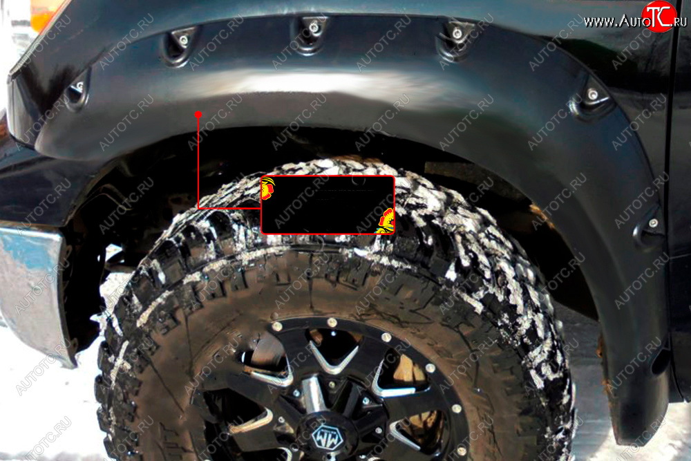 13 499 р. Расширитель арки RA (вылет 80 мм, передний левый)  Toyota Tundra  XK50 (2007-2013) (Поверхность глянец под покраску, Неокрашенный)