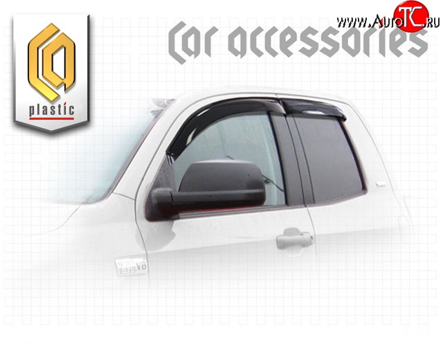 1 989 р. Комплект дефлекторов окон CA-Plastic (Double Cab)  Toyota Tundra  XK50 (2013-2024) (Classic полупрозрачный)