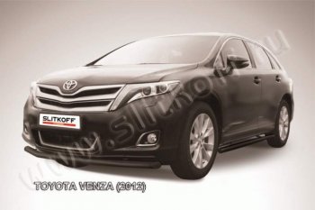 9 249 р. Защита переднего бампер Slitkoff  Toyota Venza  GV10 (2012-2016) (Цвет: серебристый). Увеличить фотографию 1