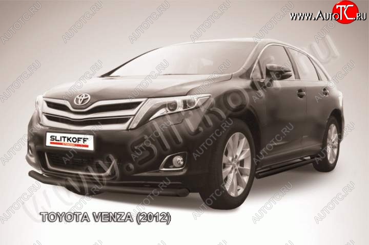 9 249 р. Защита переднего бампер Slitkoff  Toyota Venza  GV10 (2012-2016) (Цвет: серебристый)