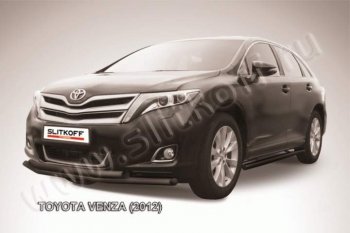 12 249 р. Защита переднего бампер Slitkoff  Toyota Venza  GV10 (2012-2016) (Цвет: серебристый). Увеличить фотографию 1