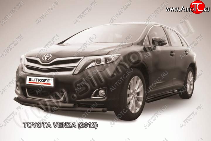 12 249 р. Защита переднего бампер Slitkoff  Toyota Venza  GV10 (2012-2016) (Цвет: серебристый)