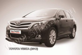 11 399 р. Защита переднего бампер Slitkoff  Toyota Venza  GV10 (2012-2016) (Цвет: серебристый). Увеличить фотографию 1