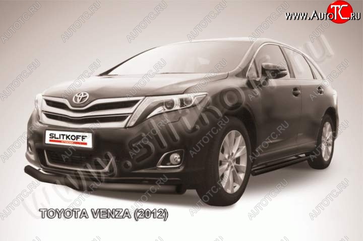 7 999 р. Защита переднего бампер Slitkoff  Toyota Venza  GV10 (2012-2016) (Цвет: серебристый)