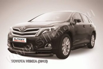 9 749 р. Защита переднего бампер Slitkoff  Toyota Venza  GV10 (2012-2016) (Цвет: серебристый). Увеличить фотографию 1